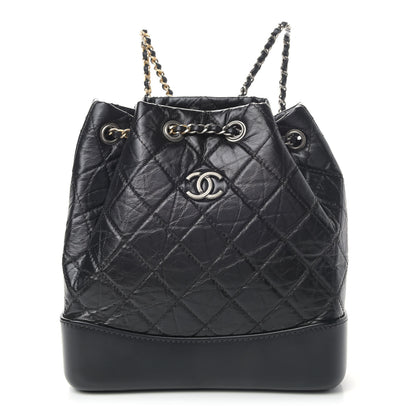 Chanel Aged Calfskin Quilted Small Gabrielle Backpack Black 1 of 8
