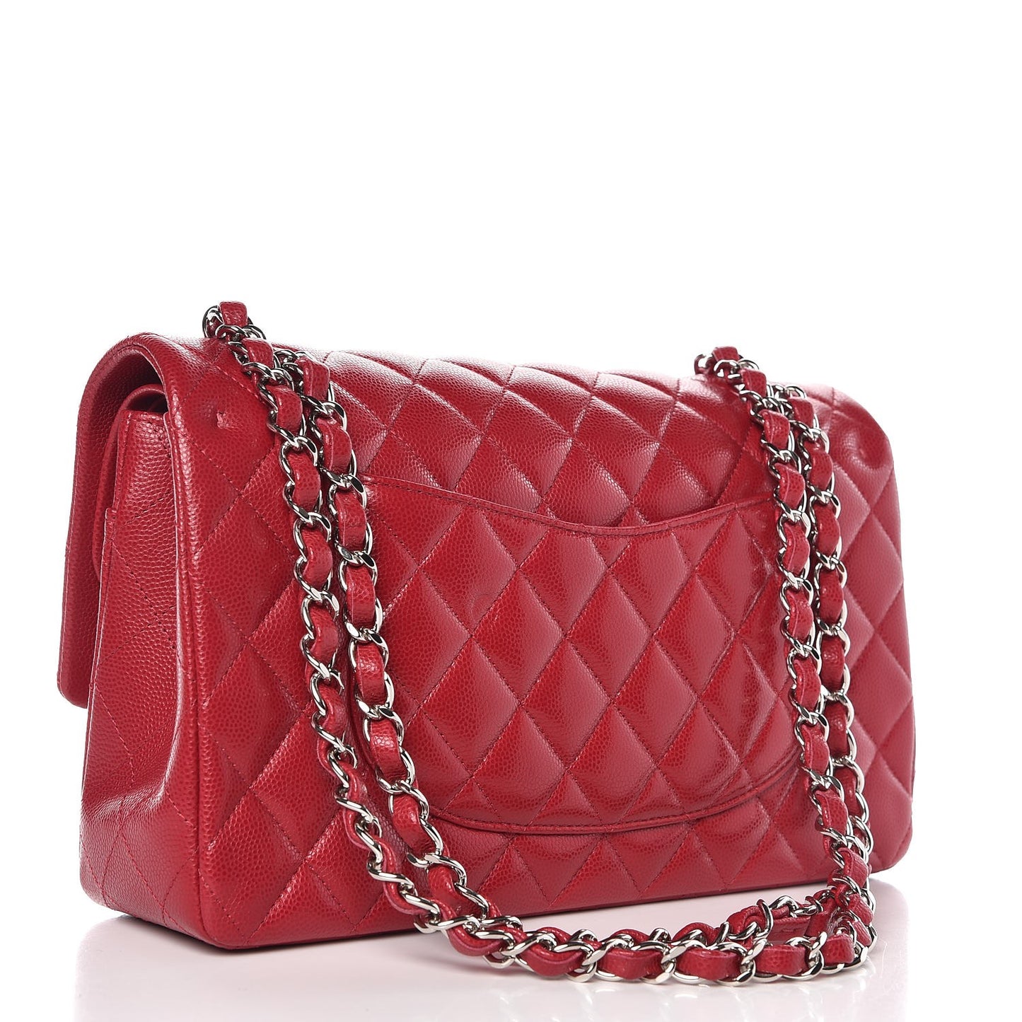 Caviar Quilted Medium Double Flap Pink