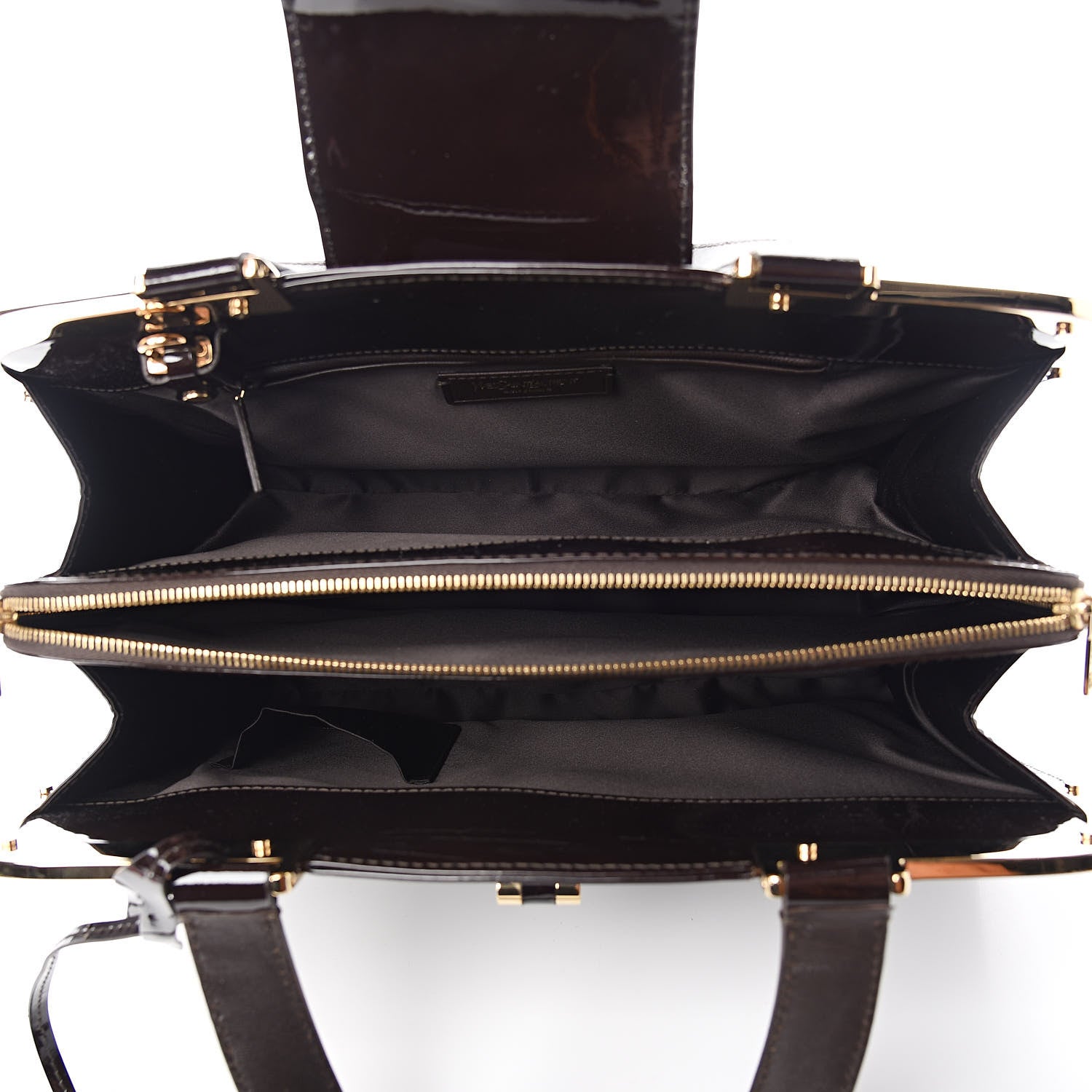 Saint Laurent Patent Calfskin Large Uptown Dark Brown 5 of 10