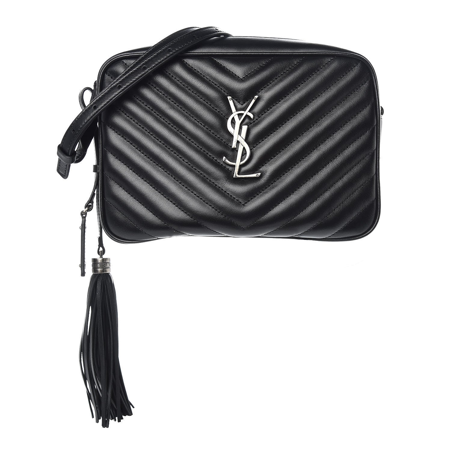 Saint Laurent Calfskin Matelasse Monogram Lou Camera Bag Black 1 of 9