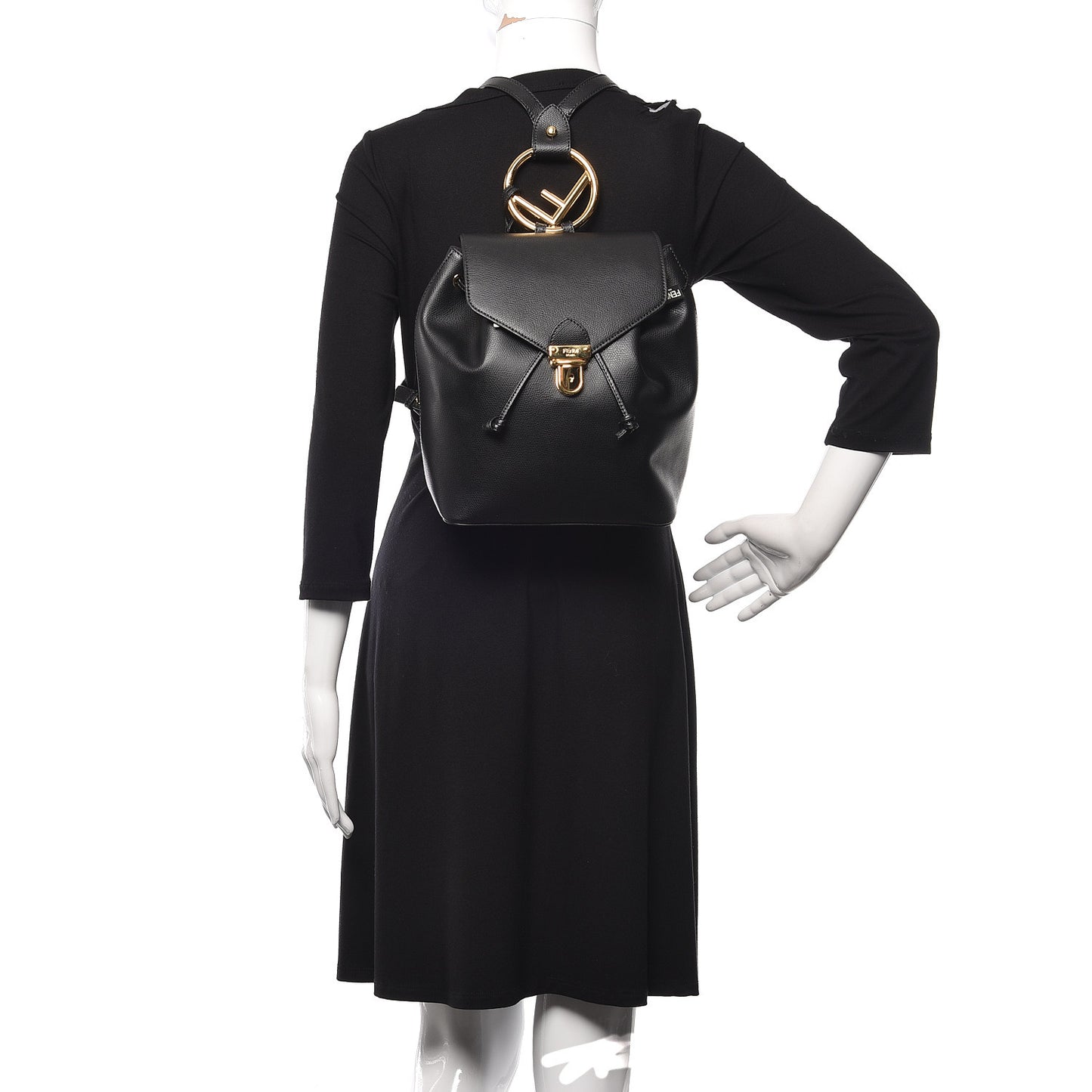 Vitello Cruise F is Fendi Drawstring Backpack Black