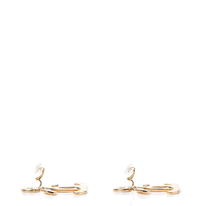 Chanel Metal Large Paris Button Clip On Earrings Gold 3 of 4