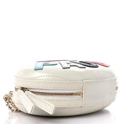 Chanel Embroidered Lambskin Chevron Quilted La Pausa Evening Bag White 4 of 9