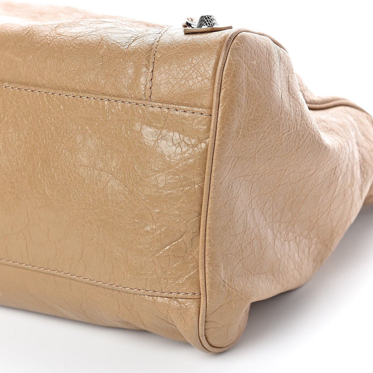 Agneau Giant 12 Silver Hardware Velo Beige Nougatine
