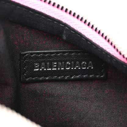 Balenciaga Washed Frayed Denim Crystal Le Cagole Shoulder Bag XS Denim Pink 6 of 14