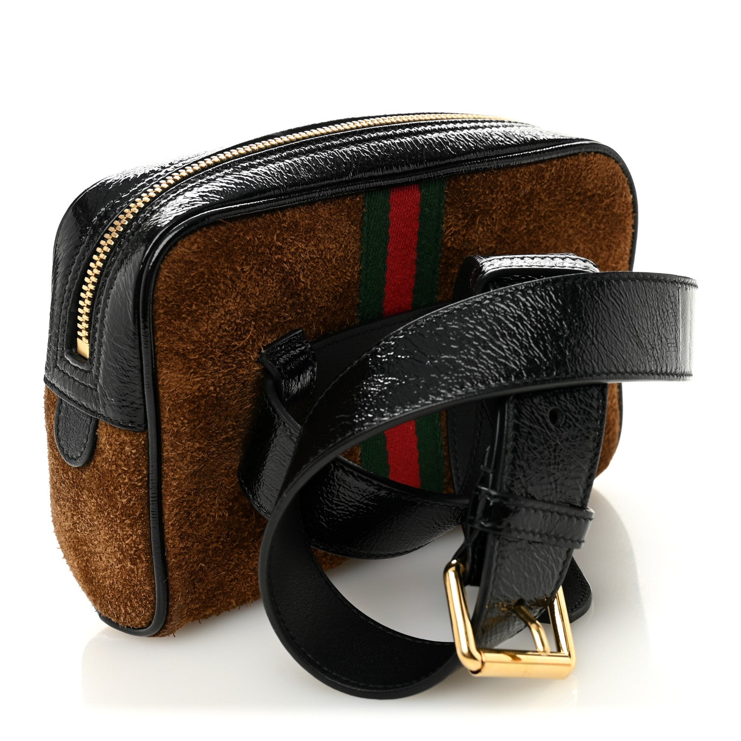 Gucci Suede Small Ophidia Belt Bag 85 34 Brown 3 of 10