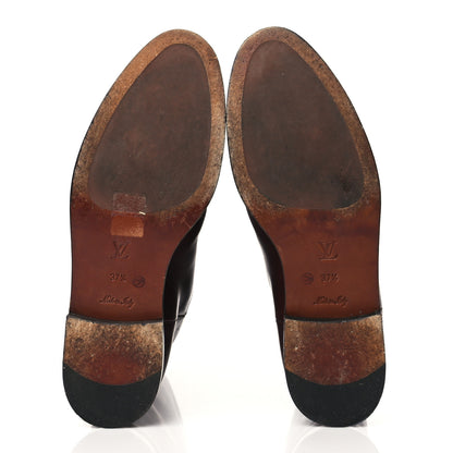 Louis Vuitton Calfskin Heritage Flat High Boots 37.5 Brown 10 of 18