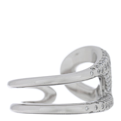 Hermes 18K White Gold Diamond Chaine d'Ancre Punk Ring 52 6 3 of 5
