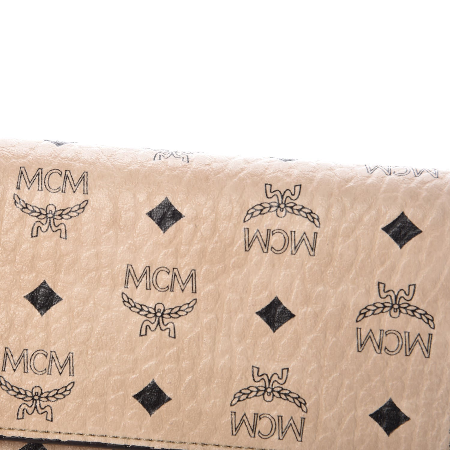 MCM Visetos Tri-Fold Wallet Beige 10 of 14