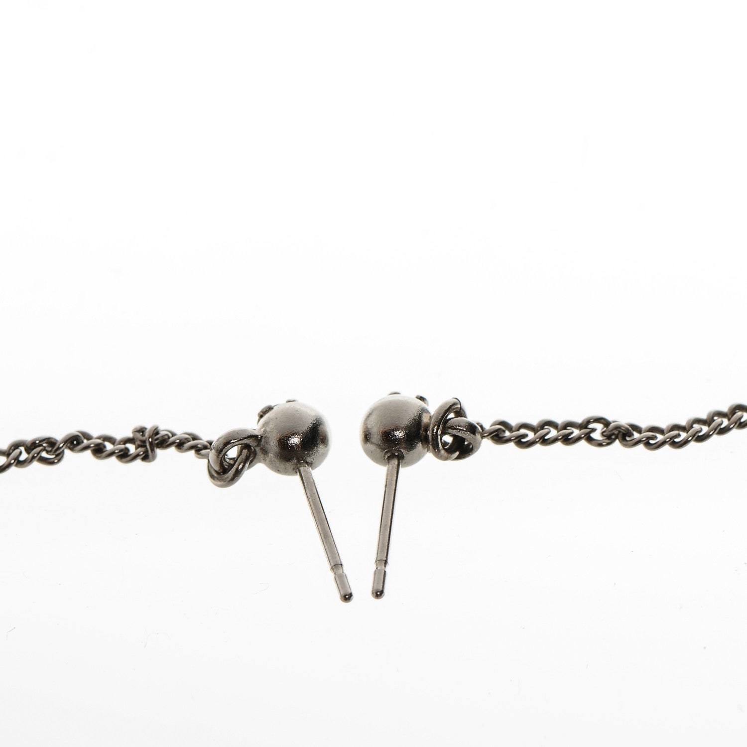 Chanel Baguette Crystal CC Dangle Earrings Silver 3 of 4