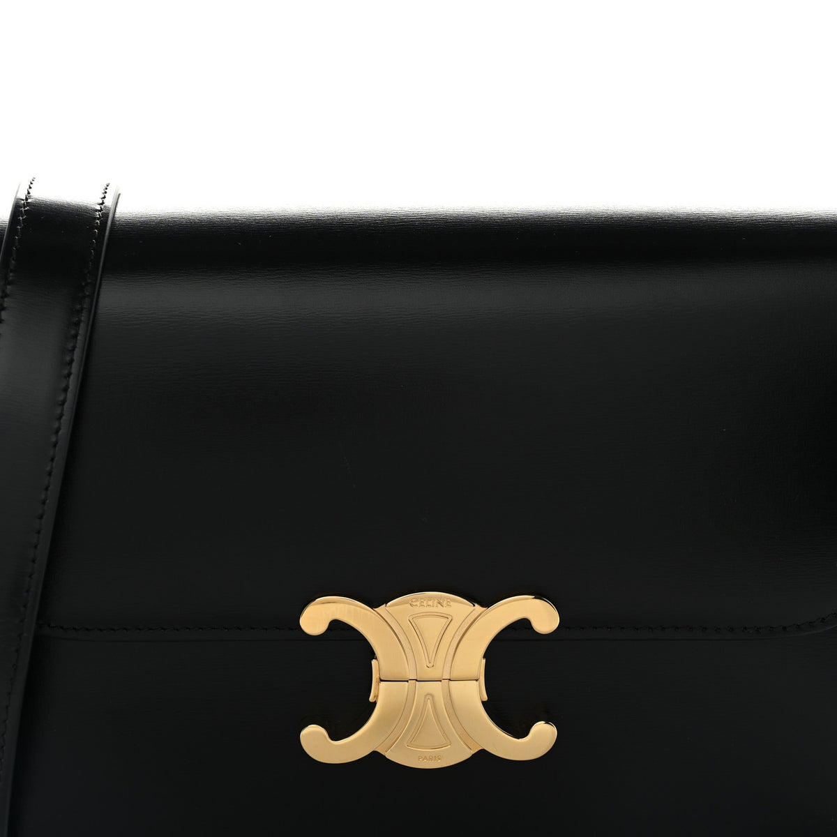 Shiny Calfskin Medium Triomphe Black