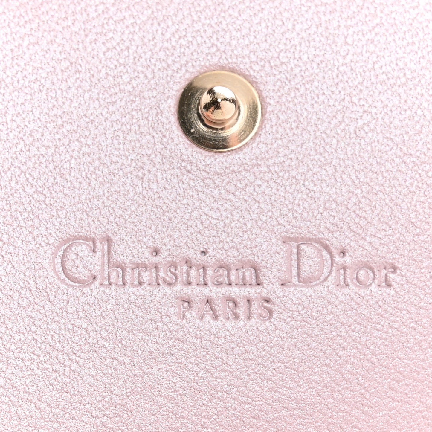 Metallic Lambskin Cannage Mini Lady Dior Wallet Lotus