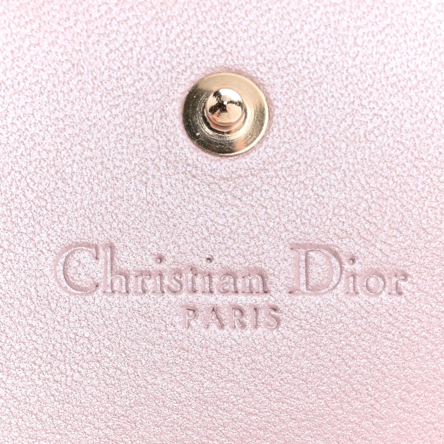 Christian Dior Metallic Lambskin Cannage Mini Lady Dior Wallet Lotus 6 of 7