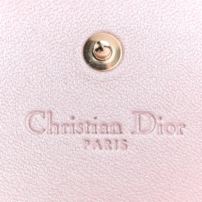 Christian Dior Metallic Lambskin Cannage Mini Lady Dior Wallet Lotus 6 of 7