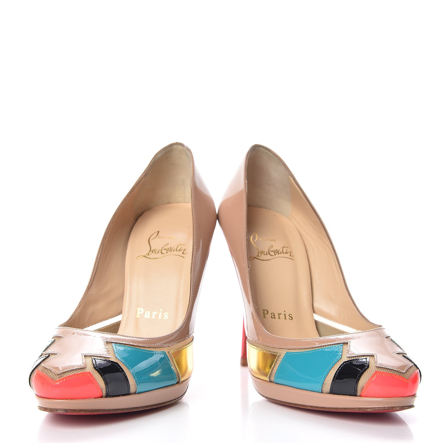 Christian Louboutin Patent Fluo Specchio Astrogirl 120 Pumps 35 Nude 6 of 13