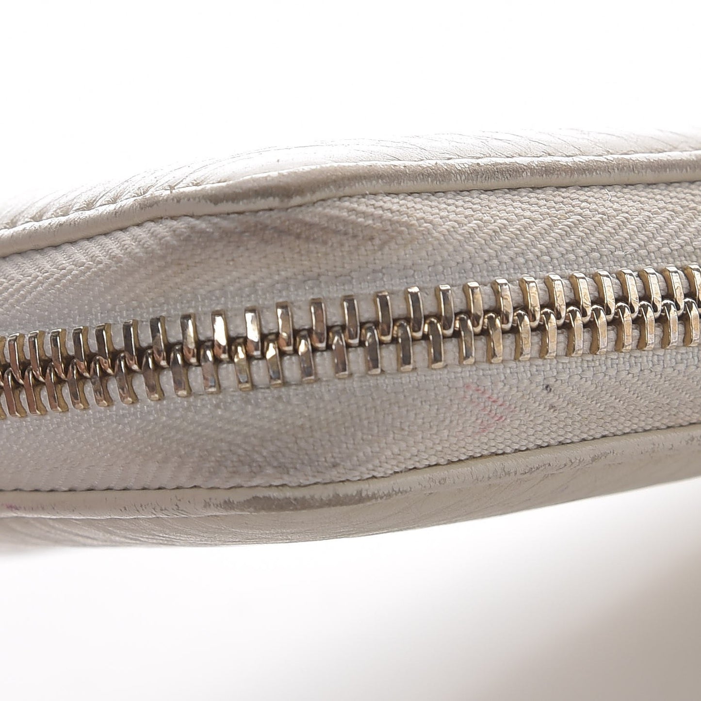 Pebbled Calfskin Soho Zip Around Wallet Off White