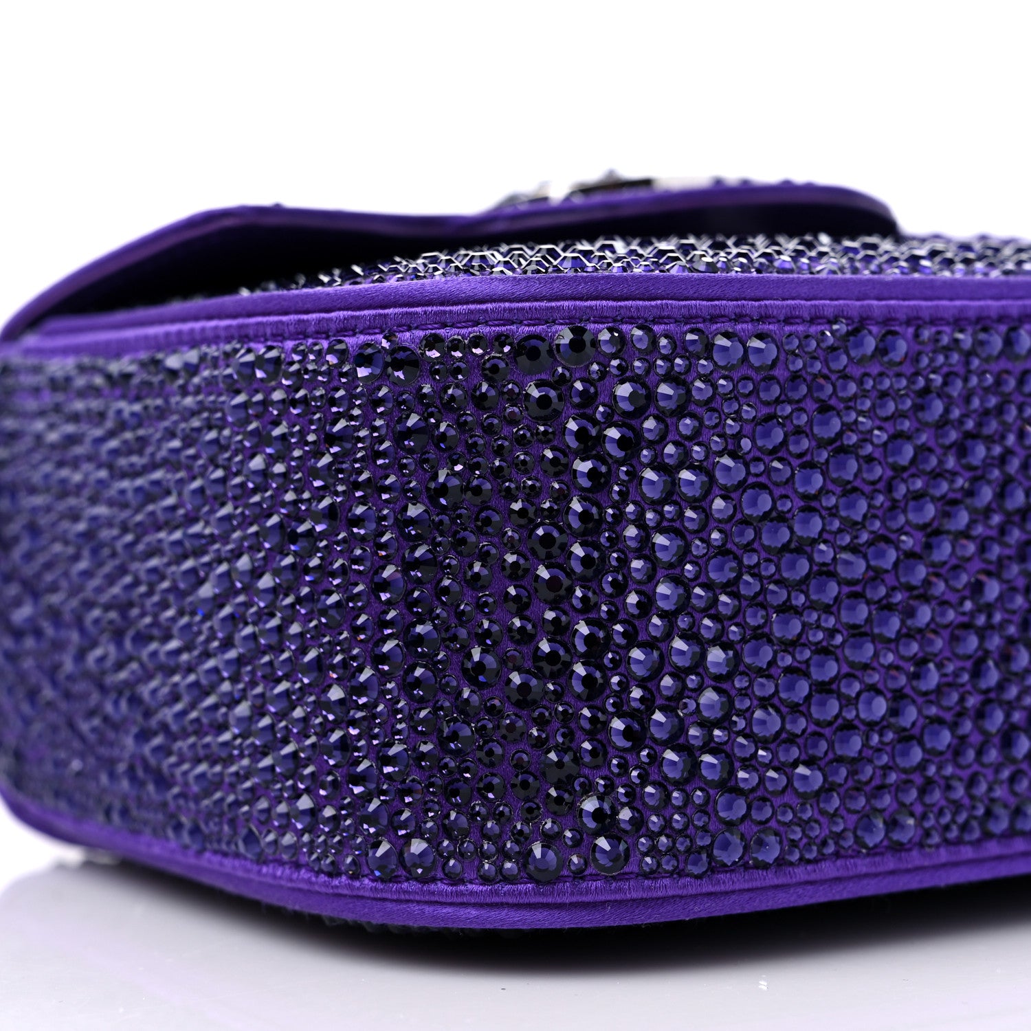 Versace Satin Crystal Studded Mini La Medusa Bag Purple 8 of 11