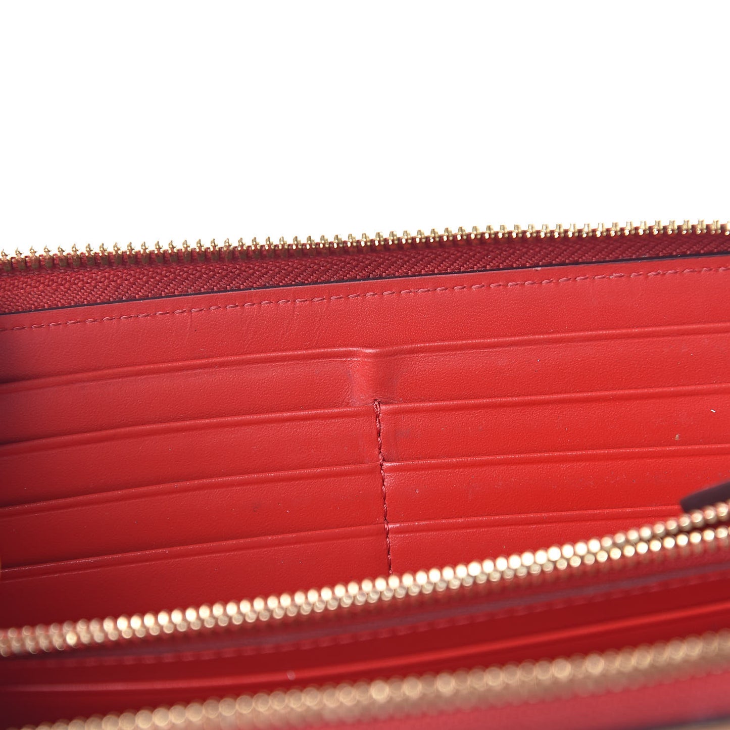 Visetos Large Zip Around Wallet Cognac Red