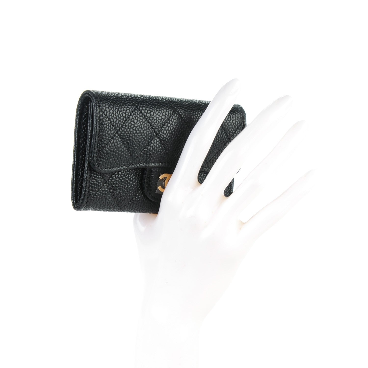 Chanel Caviar Quilted Flap Card Holder Black 2 of 8