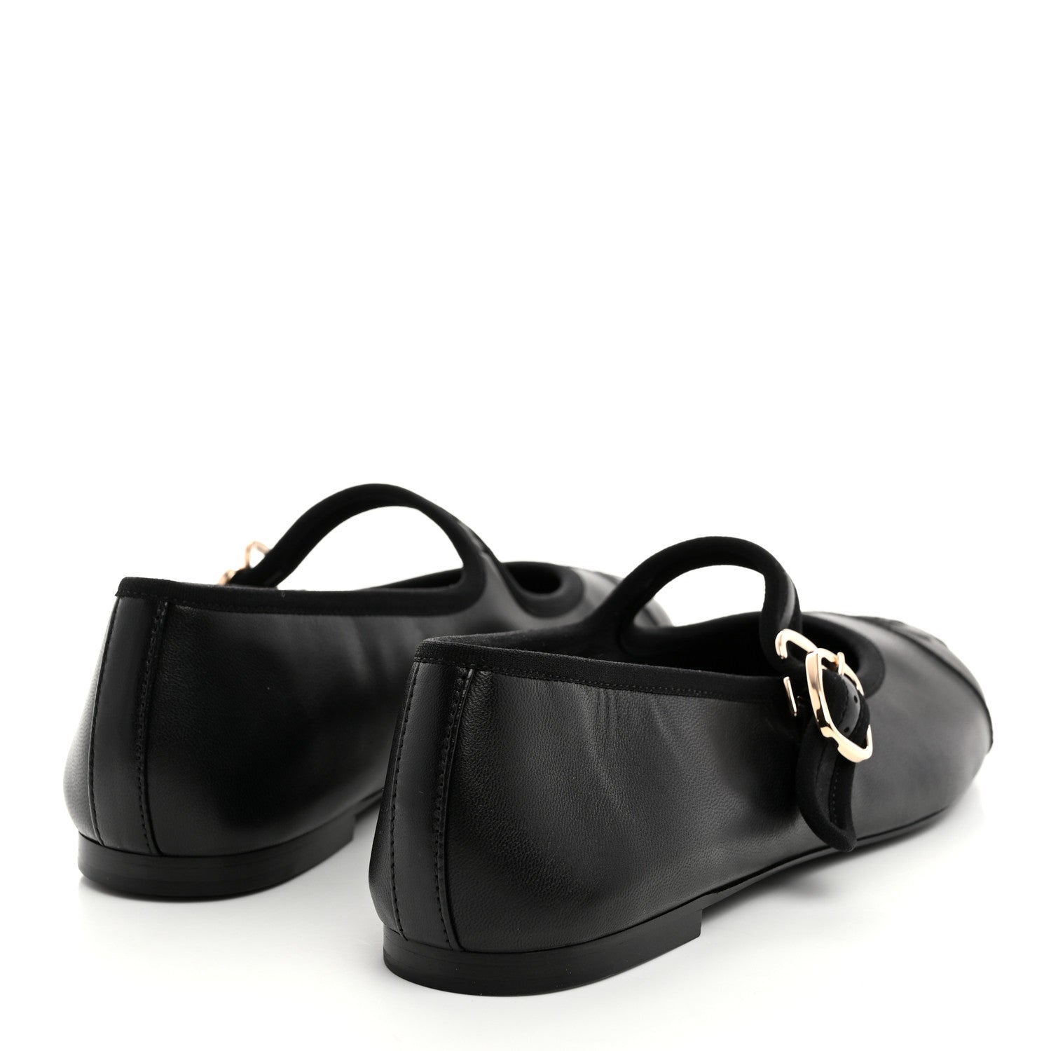 Chanel Lambskin Mary Jane Flats 37.5 Black 4 of 9