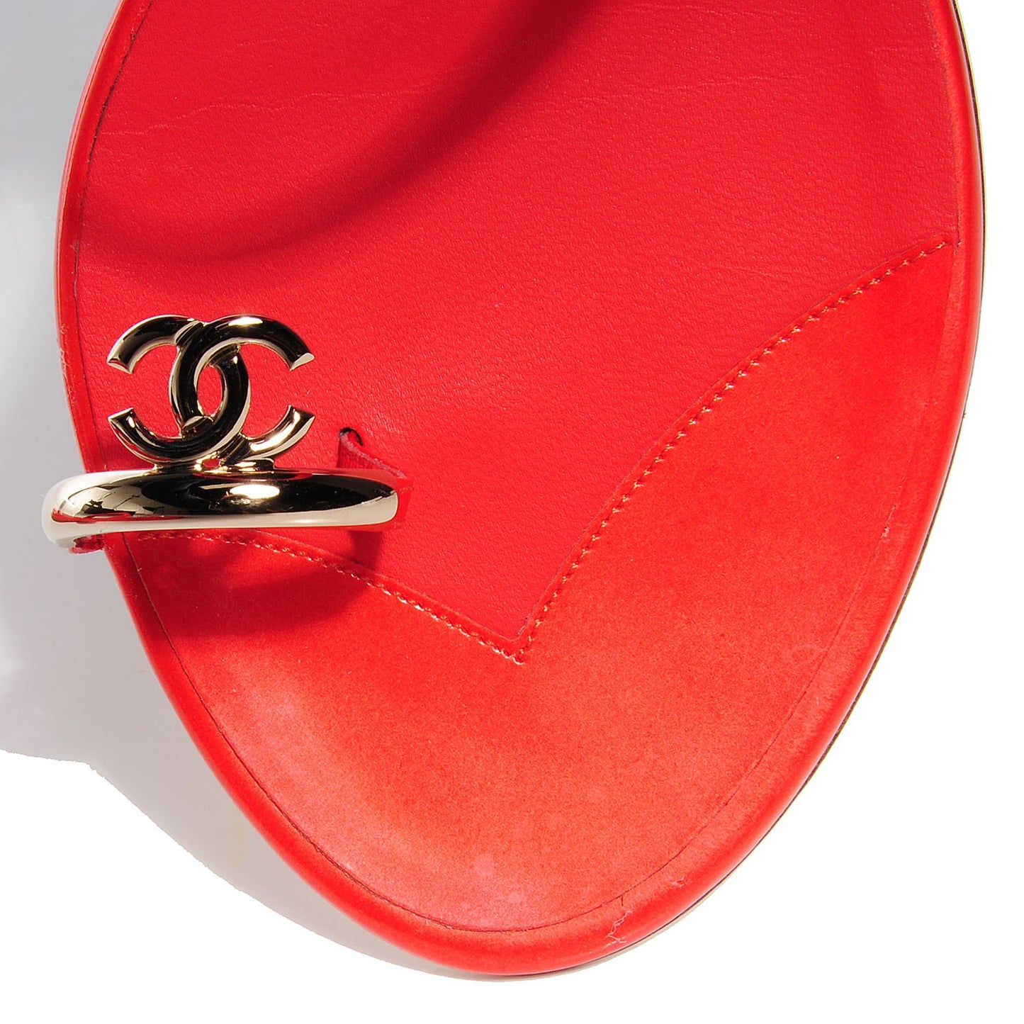 Patent CC Toe Ring Sandals 39.5 Red