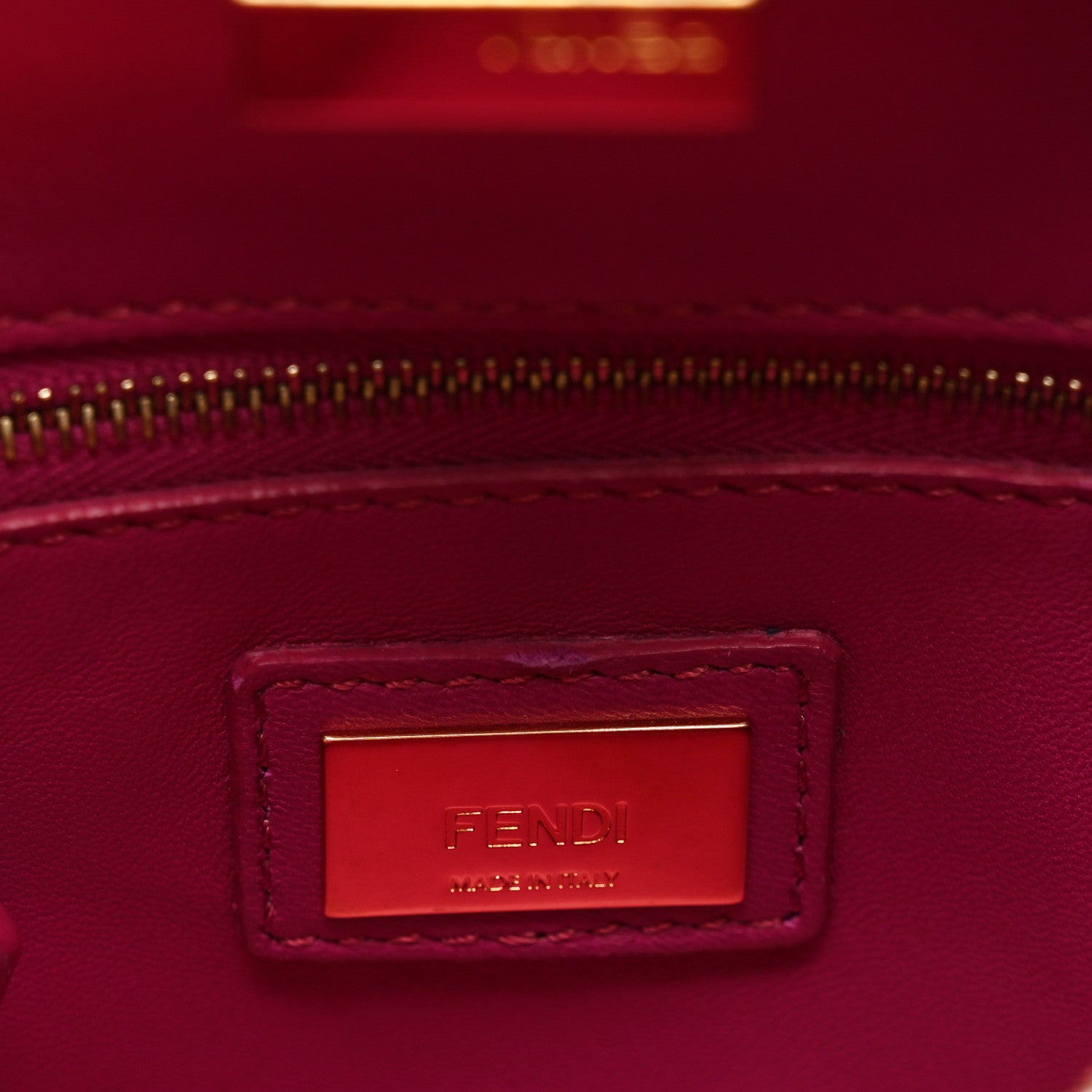 Fendi Snakeskin Mini Peekaboo Iconic Satchel Daisy Roccia Magenta 6 of 10