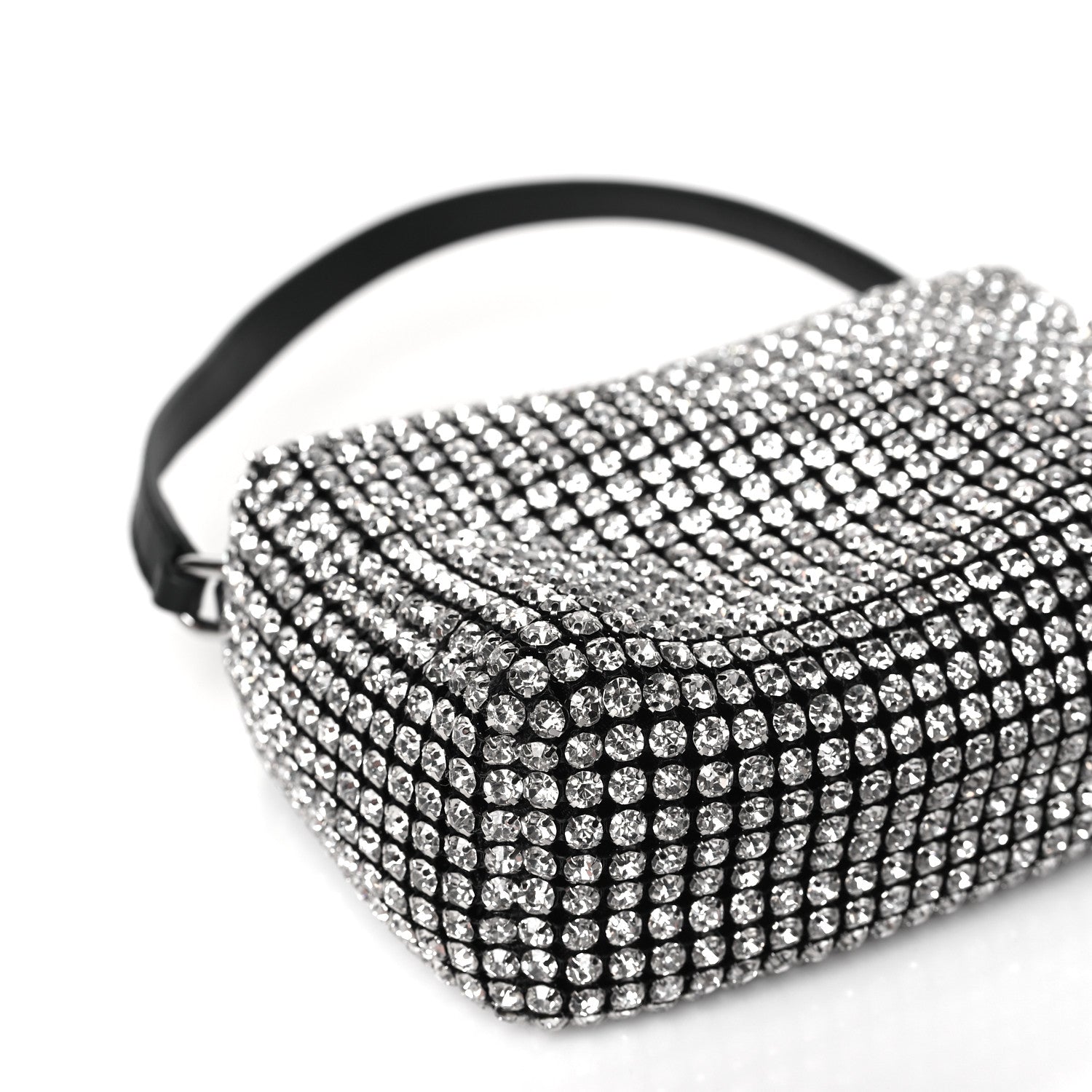 Alexander Wang Mesh Crystal Rhinestone Mini Heiress Pouch Black Silver 7 of 9
