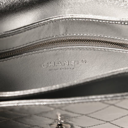 Chanel Hammered Metallic Calfskin Quilted Flap Silver 6 of 12