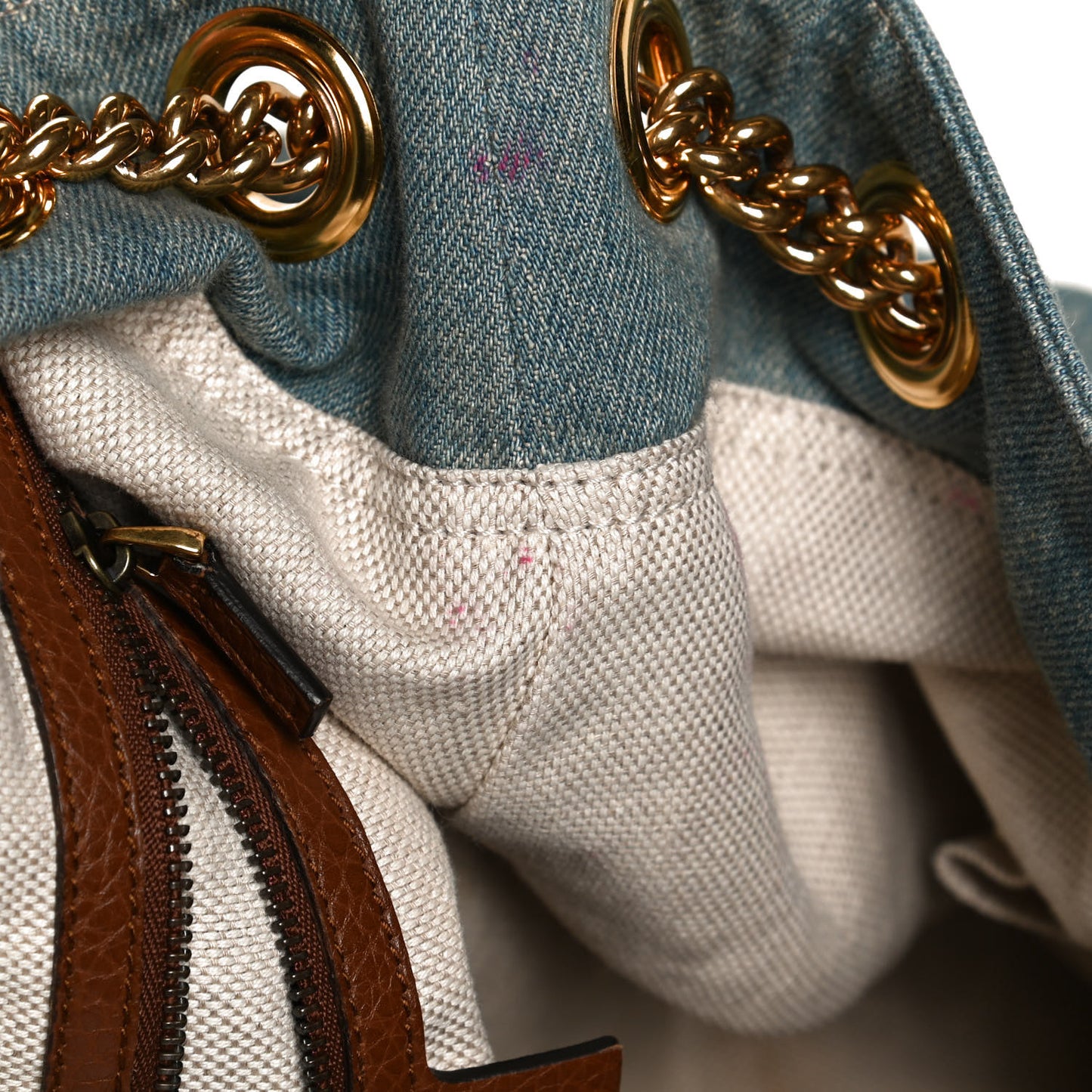 Denim Medium Soho Chain Shoulder Bag Blue