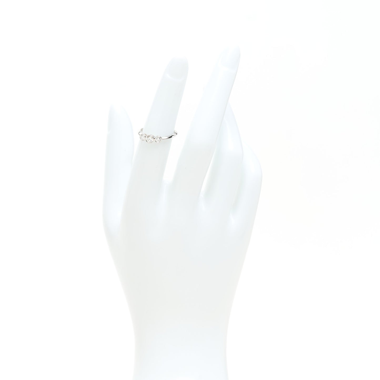 Platinum Diamond Three Stone Milgrain Ring 49 5
