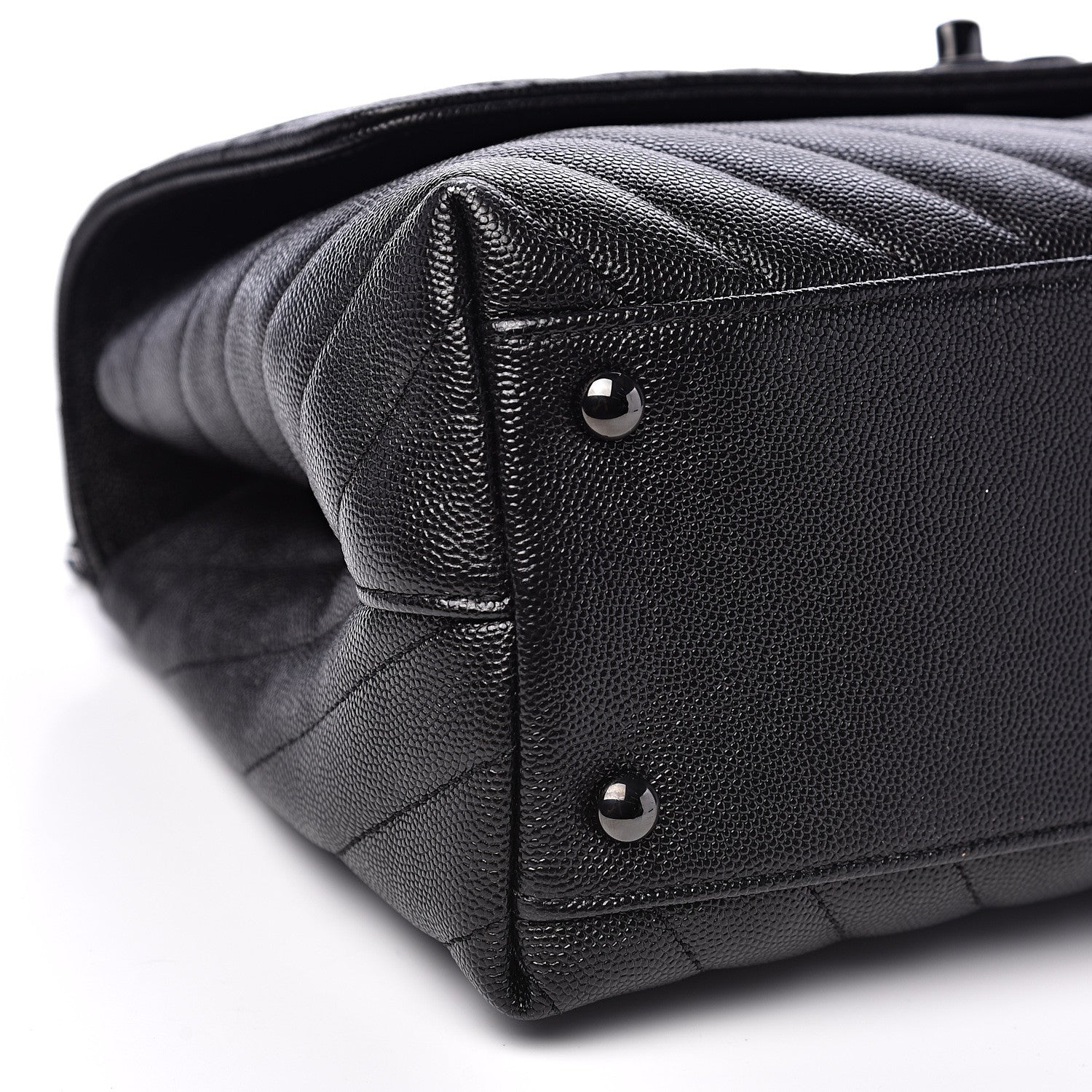 Chanel Caviar Chevron Quilted Small Coco Handle Flap So Black 7 of 10