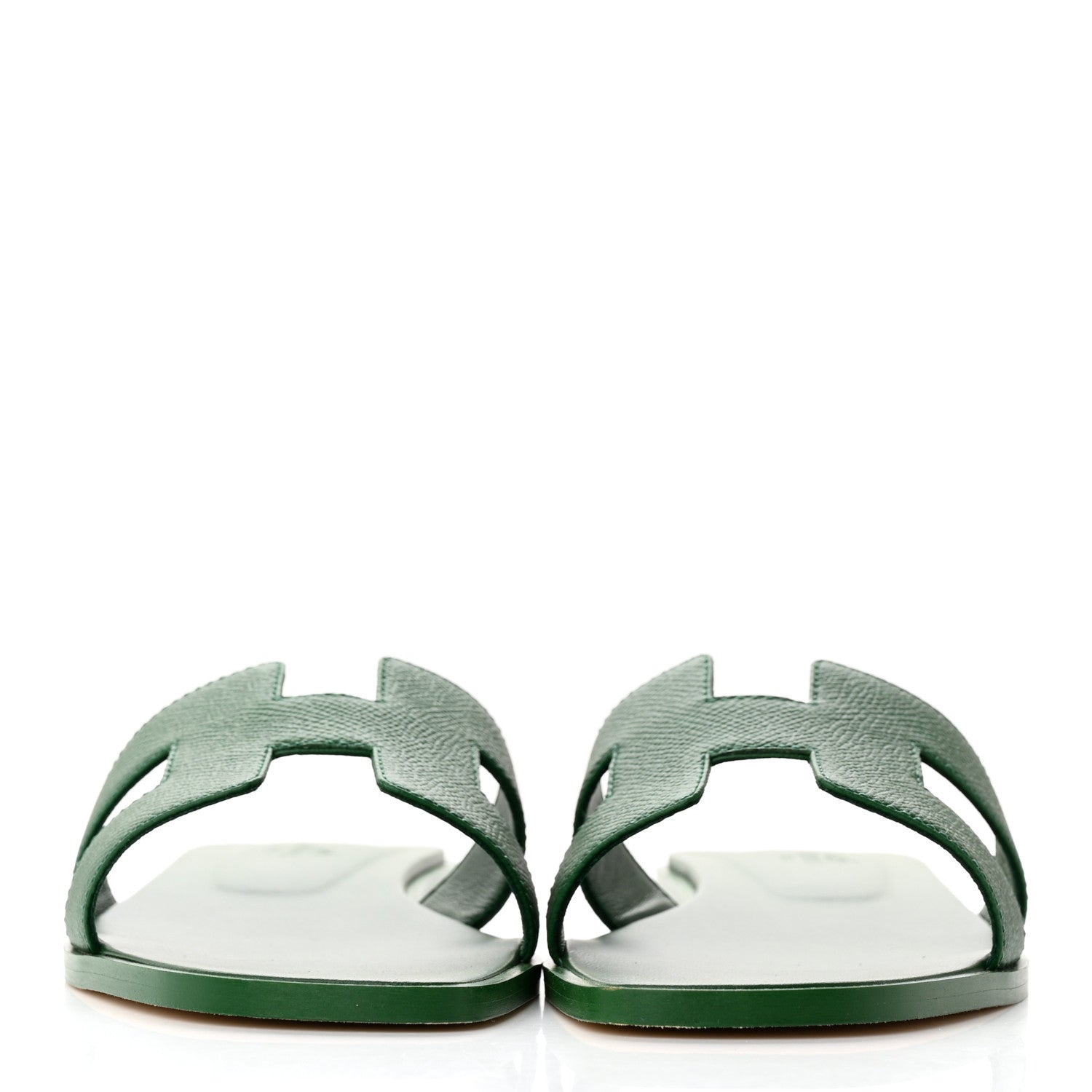 Hermes Epsom Oran Sandals 38.5 Vert Cactus 2 of 9