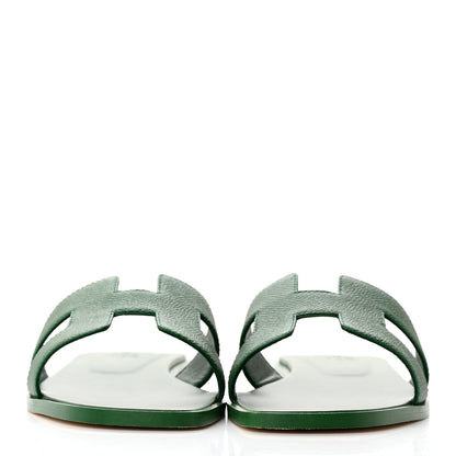 Hermes Epsom Oran Sandals 38.5 Vert Cactus 2 of 9
