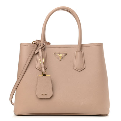Prada Saffiano Cuir Medium Double Bag Cammeo Rosa 1 of 11