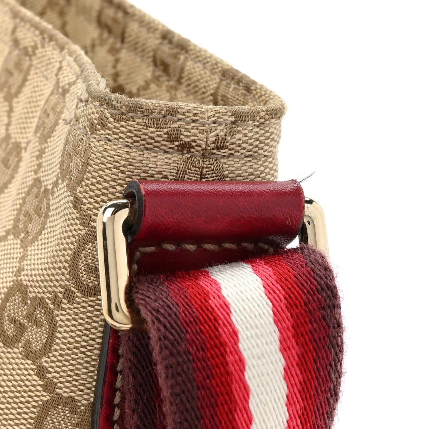 Gucci Monogram Web Small Flat Messenger Crossbody Pink Gold 11 of 14