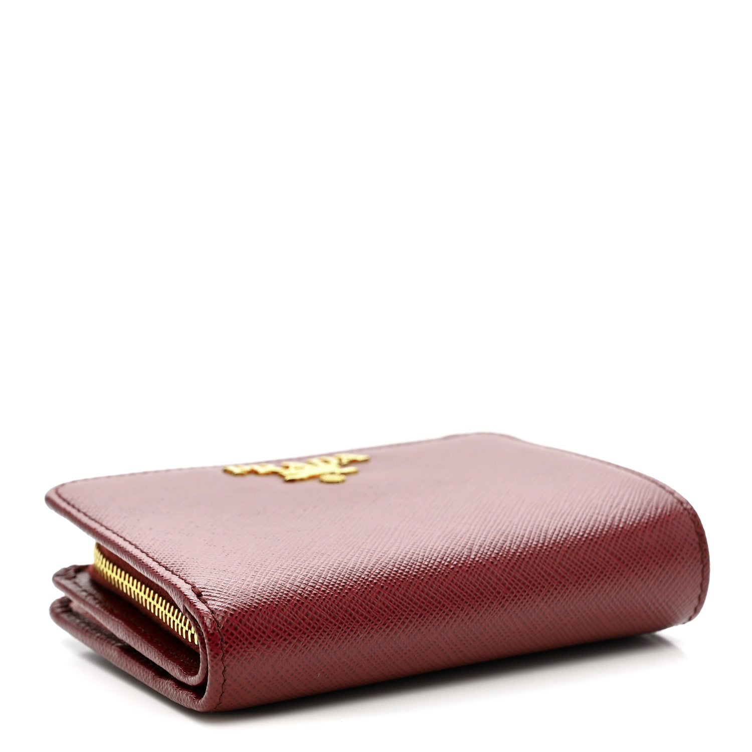Prada Saffiano Metal Multicolor Compact Wallet Granato 4 of 8