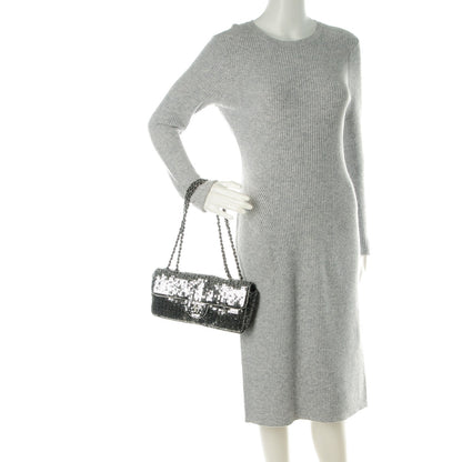 Chanel Sequin East West Flap Dark Silver 2 of 9