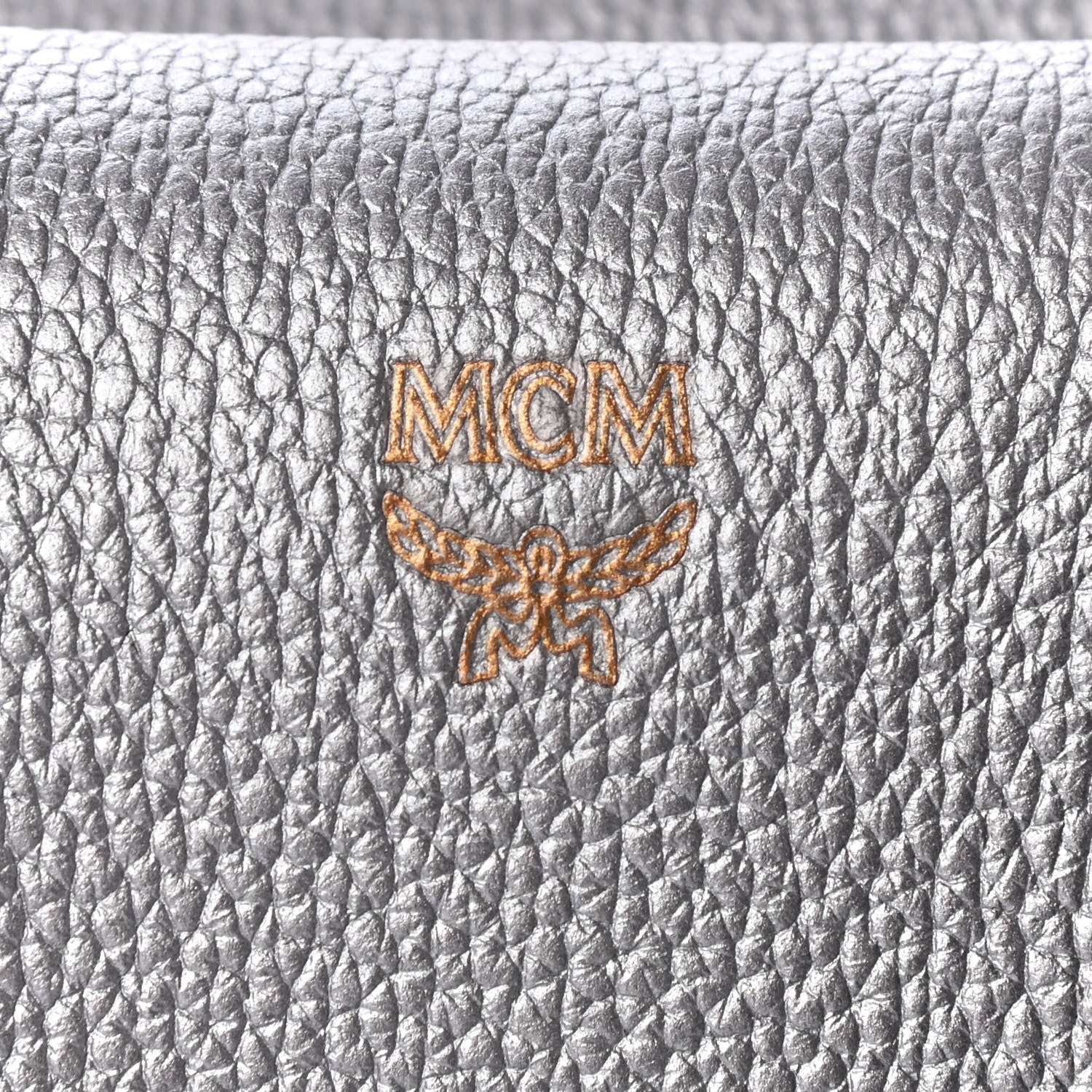 MCM Metallic Grained Calfskin Medium Milla Tote Spike Silver 7 of 9