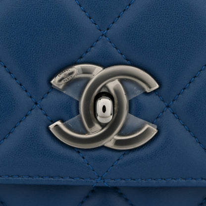 Chanel Lambskin Quilted Small Trendy CC Flap Dual Handle Bag Blue 12 of 15