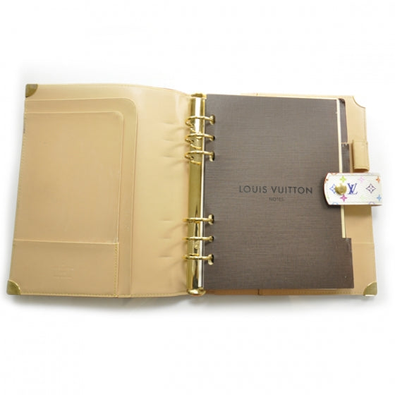 Louis Vuitton Monogram Multicolor Large Ring Agenda w Notepad White 6 of 8