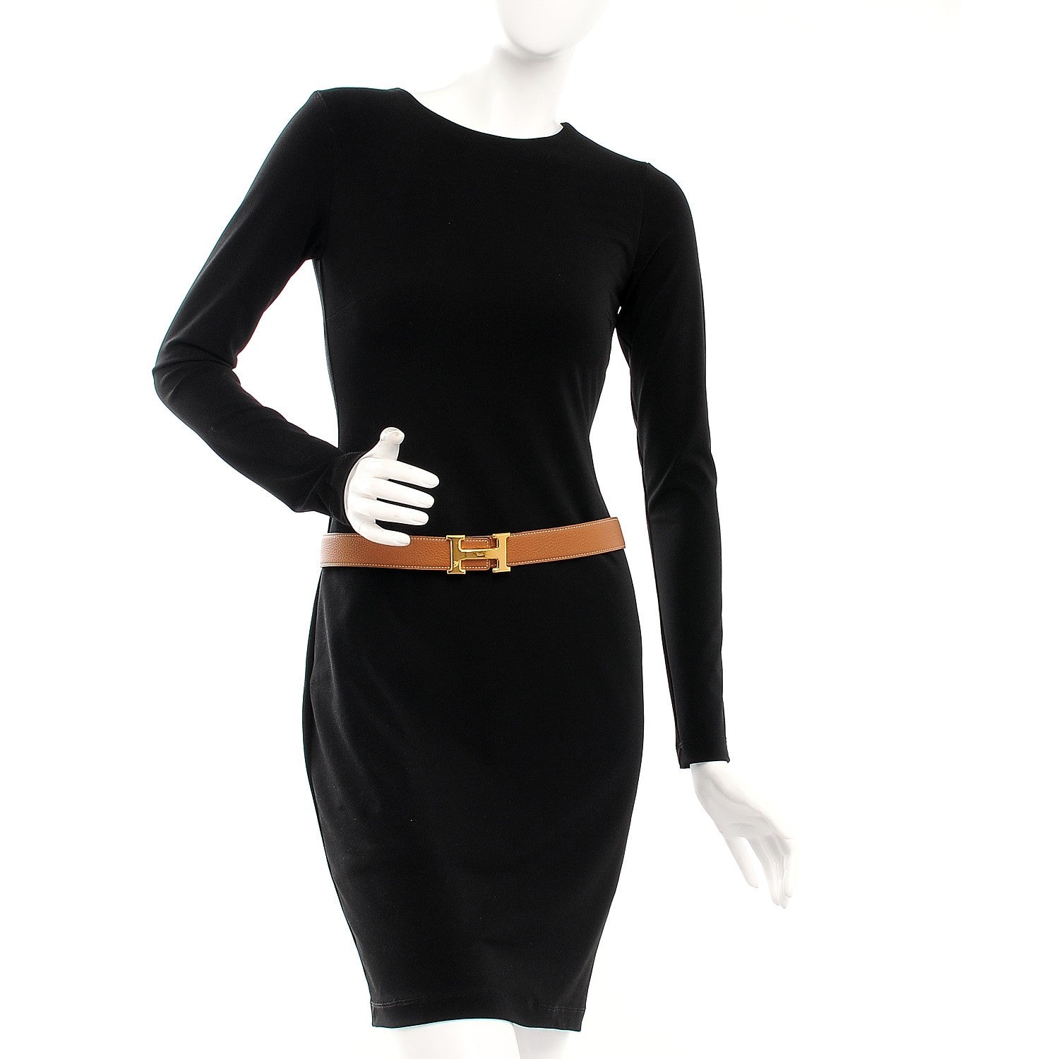 Hermes Box Togo 32mm H Belt 80 Black Gold 2 of 13