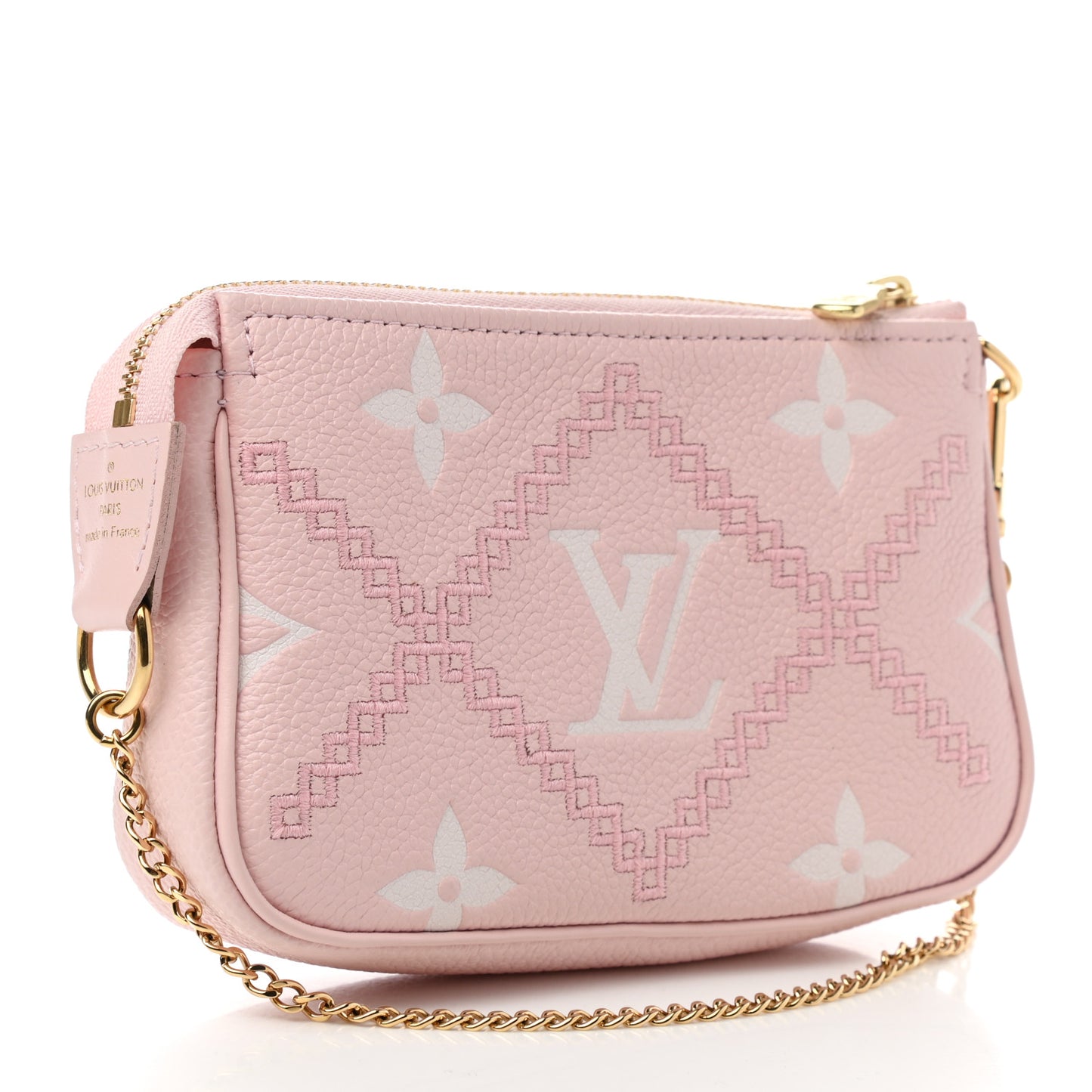 Empreinte Monogram Giant Broderies Mini Pochette Accessories Pink Creme