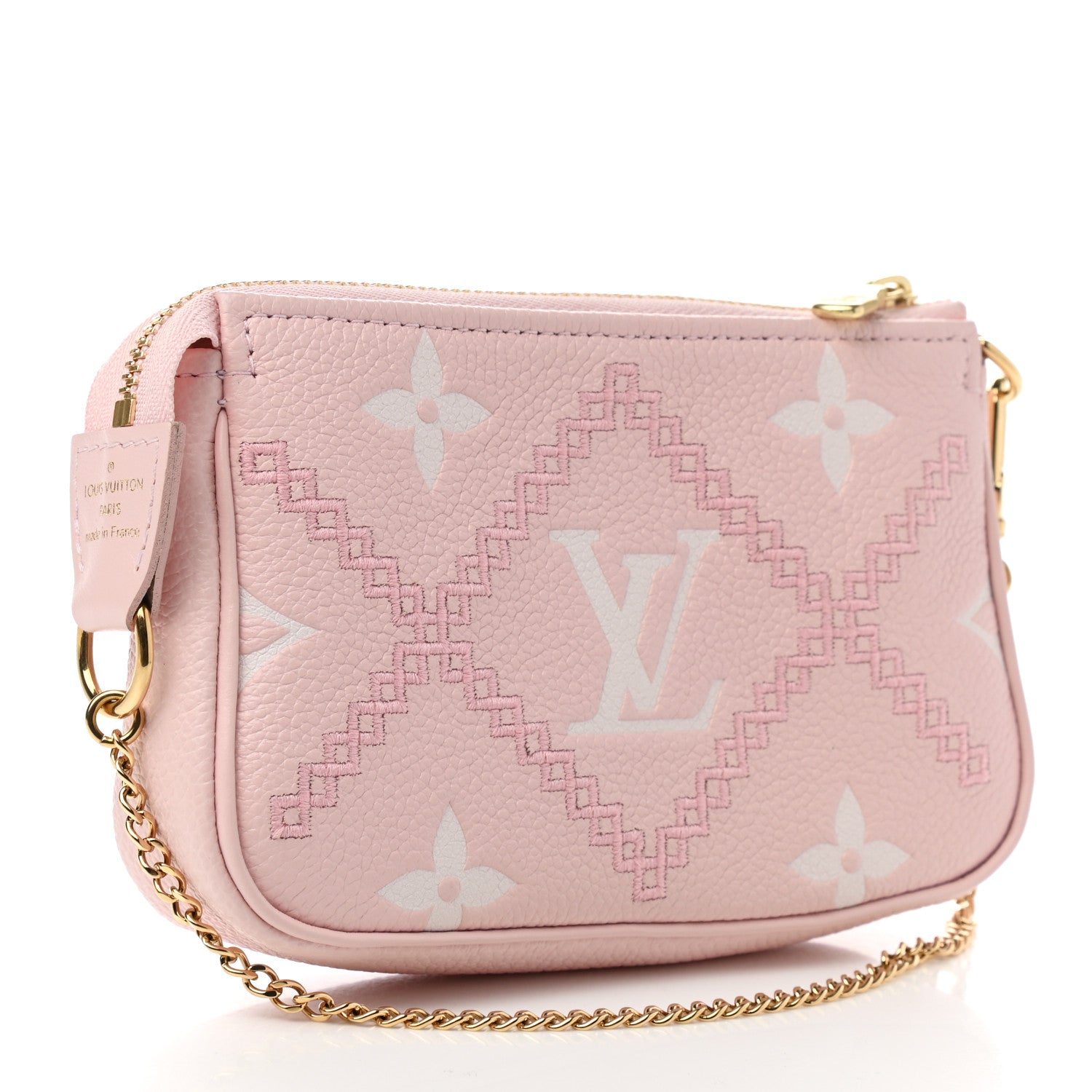 Louis Vuitton Empreinte Monogram Giant Broderies Mini Pochette Accessories Pink Creme 3 of 6
