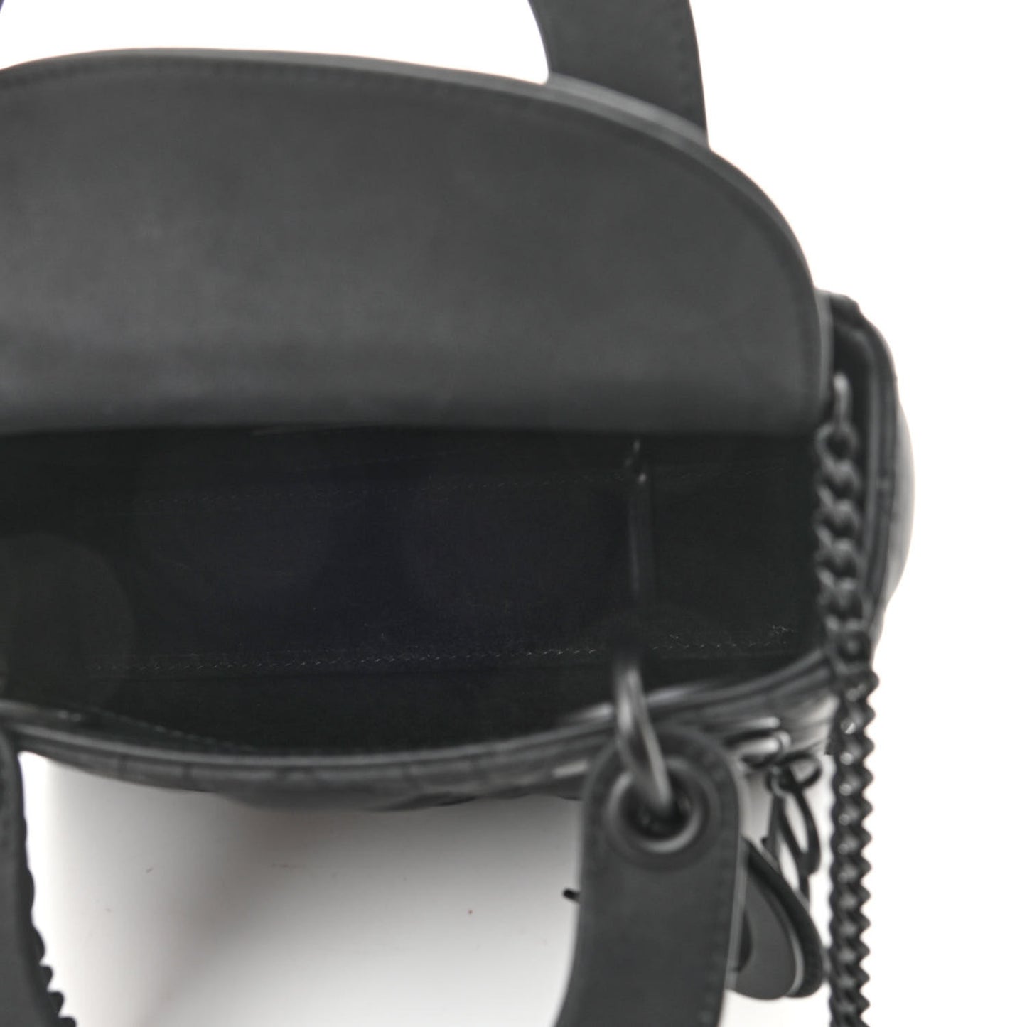 Ultra Matte Calfskin Cannage Mini Lady Dior Black