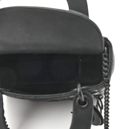 Christian Dior Ultra Matte Calfskin Cannage Mini Lady Dior Black 4 of 9