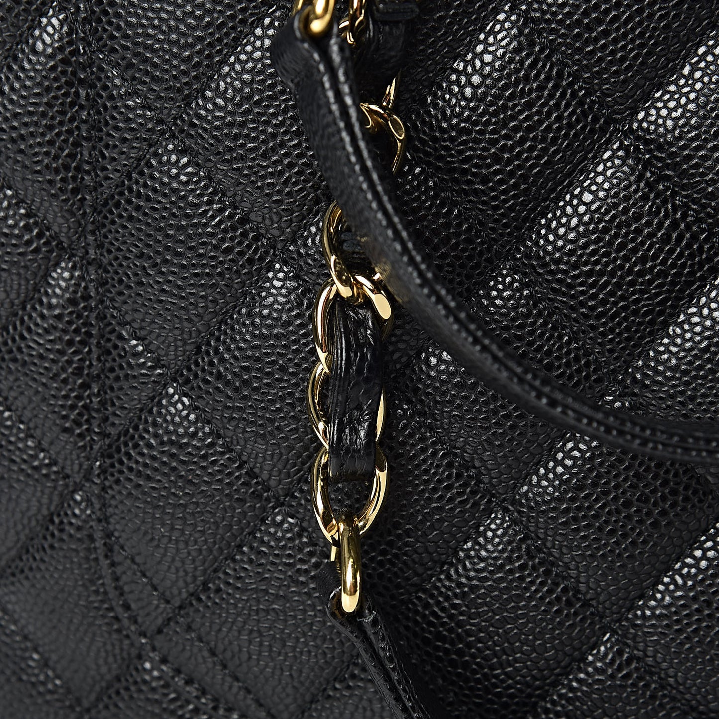 Caviar Quilted Grand Shopping Tote GST Black