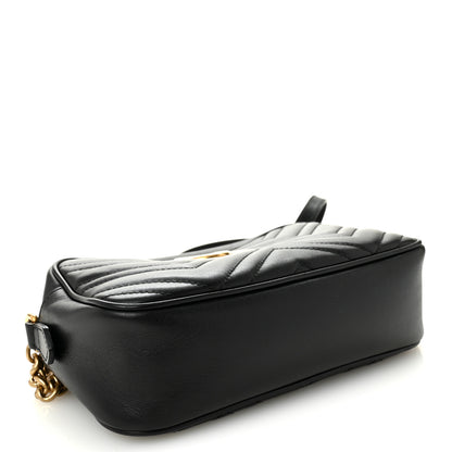 Gucci Calfskin Matelasse Small GG Marmont Chain Shoulder Bag Black 4 of 11