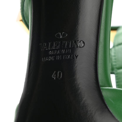Valentino Garavani Calfskin Roman Stud Ankle Strap 100mm Pumps 40 Brilliant Green 6 of 9