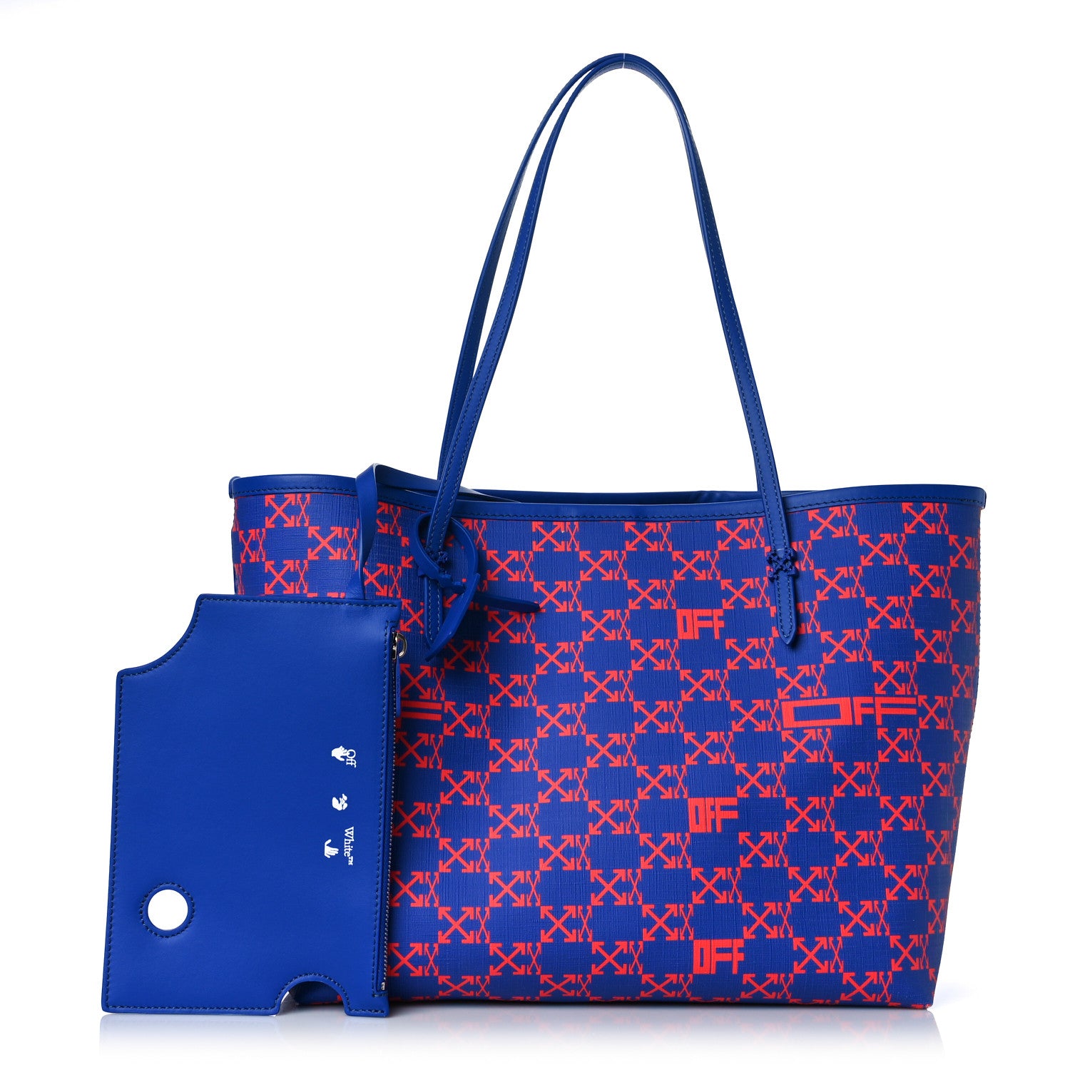 Off-White Coated Canvas Arrow Print Day Off Tote Bag Cobalt Blue 1 of 10