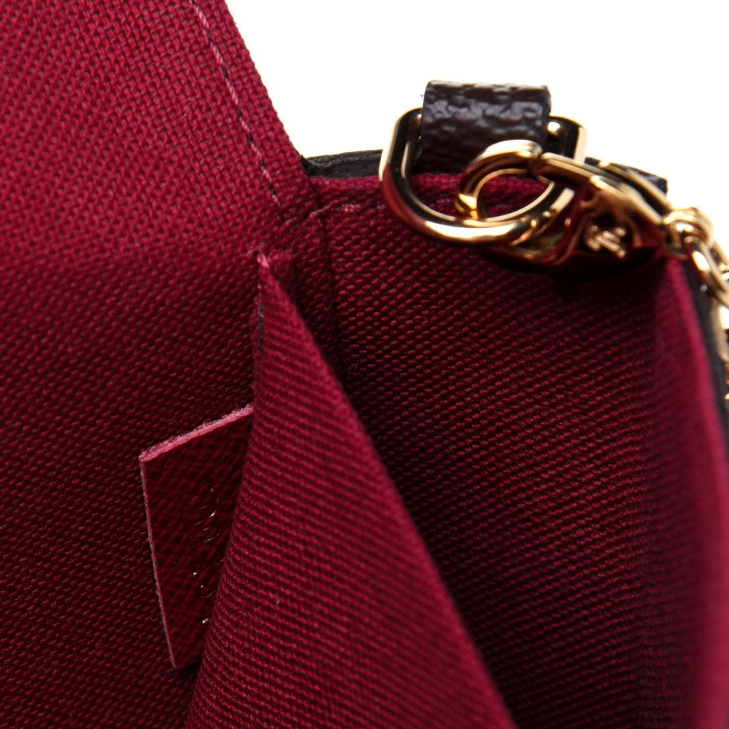 Monogram Pochette Felicie Chain Wallet Fuchsia